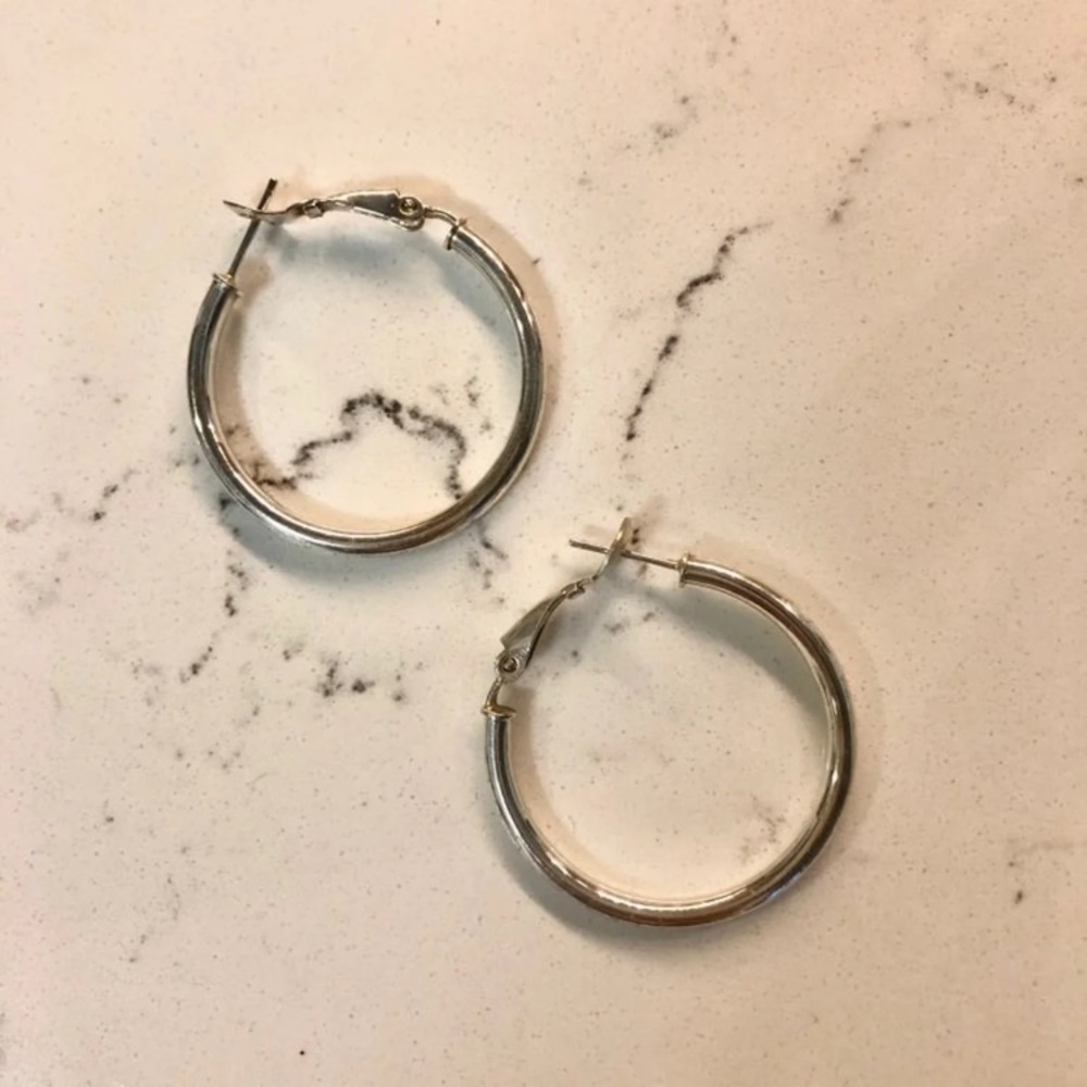 Sterling Silver 925 Vintage Hoop Earrings